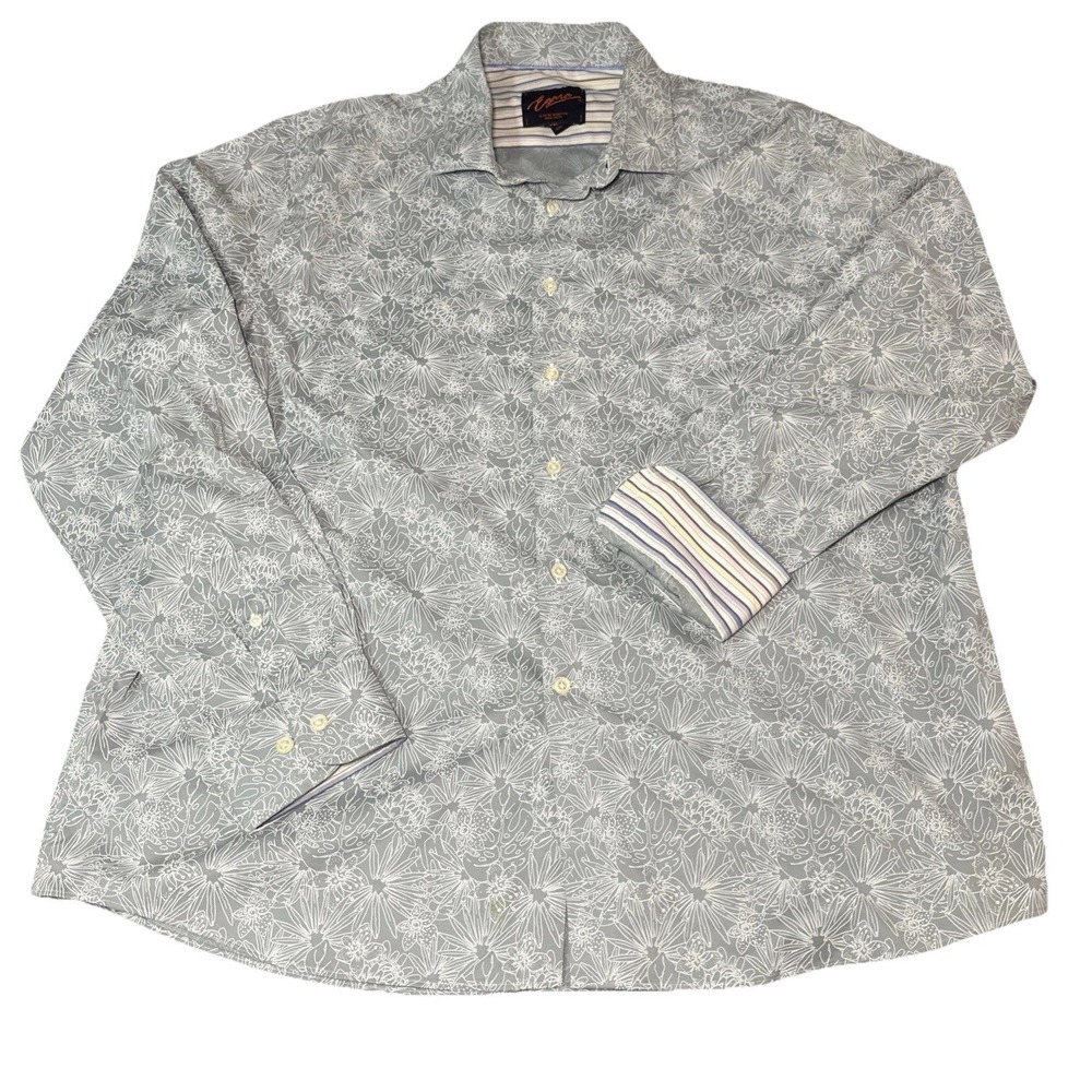 Egara Adult Mens Slim Fit Long Sleeve Shirt Size XXL Flip Cuff Non-Iron